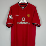 2000/02 MANCHESTER UNITED BECKHAM #7 C/L HOME SHIRT (L) UMBRO