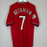 2000/02 MANCHESTER UNITED BECKHAM #7 C/L HOME SHIRT (L) UMBRO