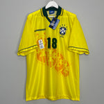 Shop 1994/96 BRAZIL RONALDINHO #18 *BNWT* HOME SHIRT (XL) UMBRO, classic football shirts, vintage football shirts & retro soccer jerseys at Cult Kits