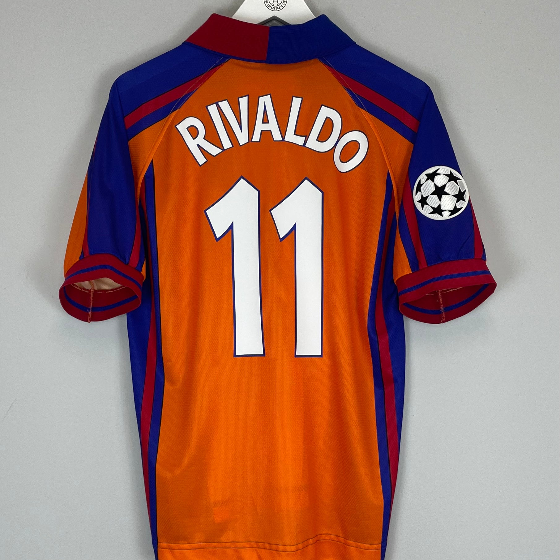 Shop 1997/98 BARCELONA RIVALDO #11 C/L EUROPEAN HOME SHIRT (S) KAPPA, classic football shirts, vintage football shirts & retro soccer jerseys at Cult Kits