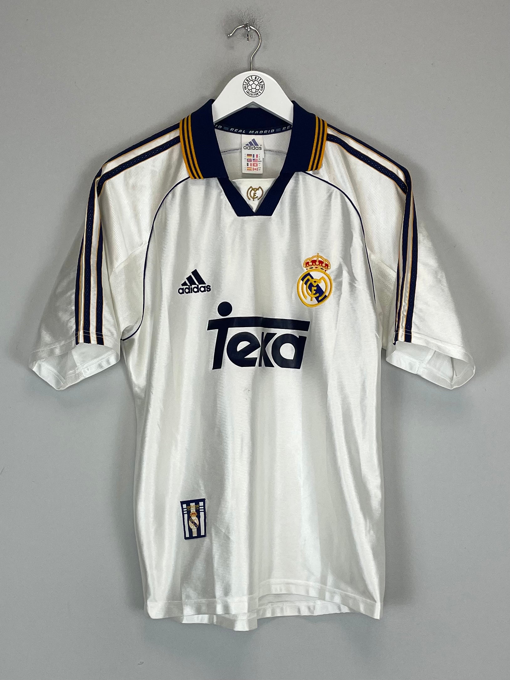 Shop 1998/00 REAL MADRID CARLOS #3 HOME SHIRT (S) ADIDAS, classic football shirts, vintage football shirts & retro soccer jerseys at Cult Kits