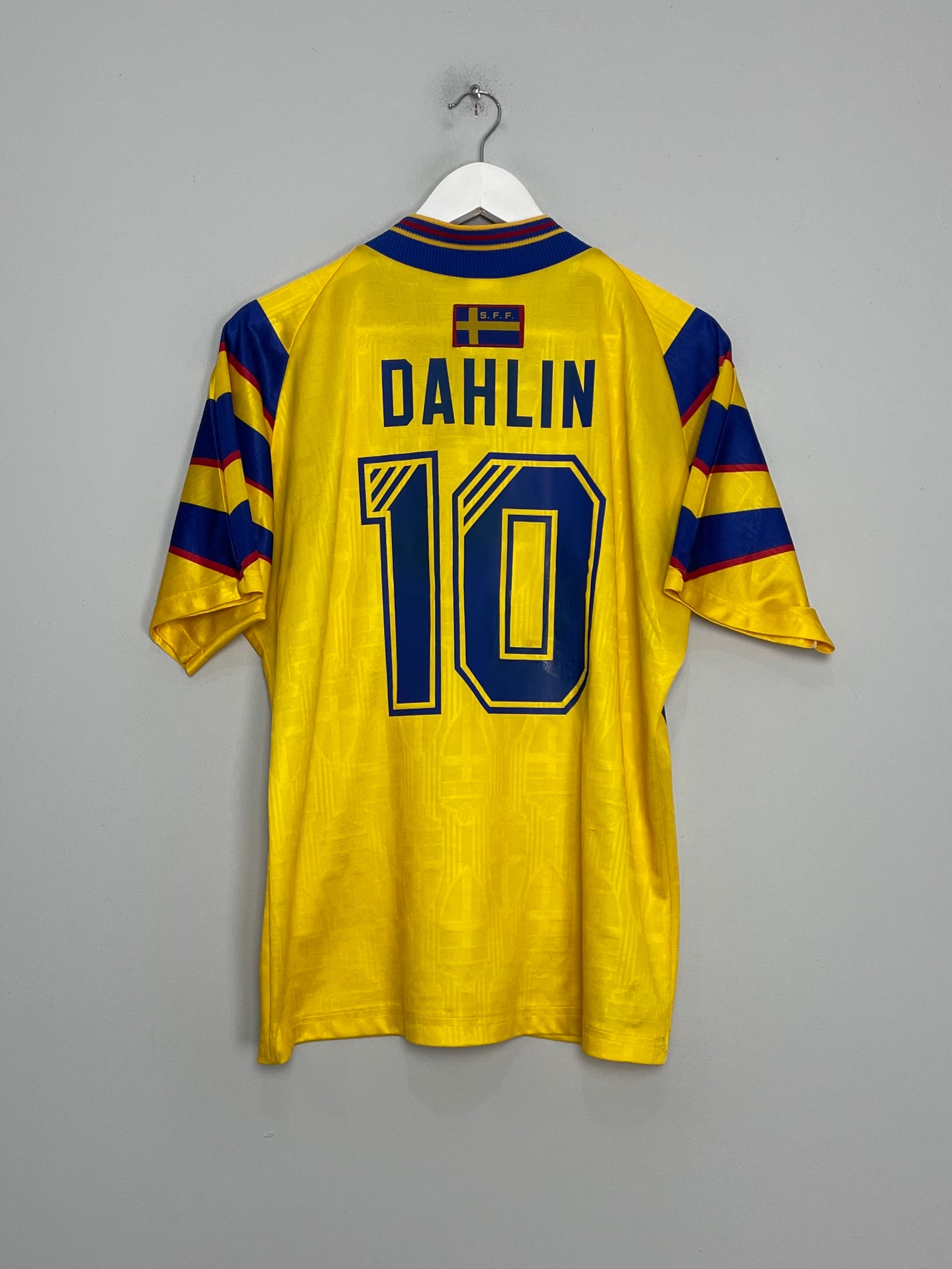 Shop 1997 SWEDEN DAHLIN #10 HOME SHIRT (M) ADIDAS, classic football shirts, vintage football shirts & retro soccer jerseys at Cult Kits