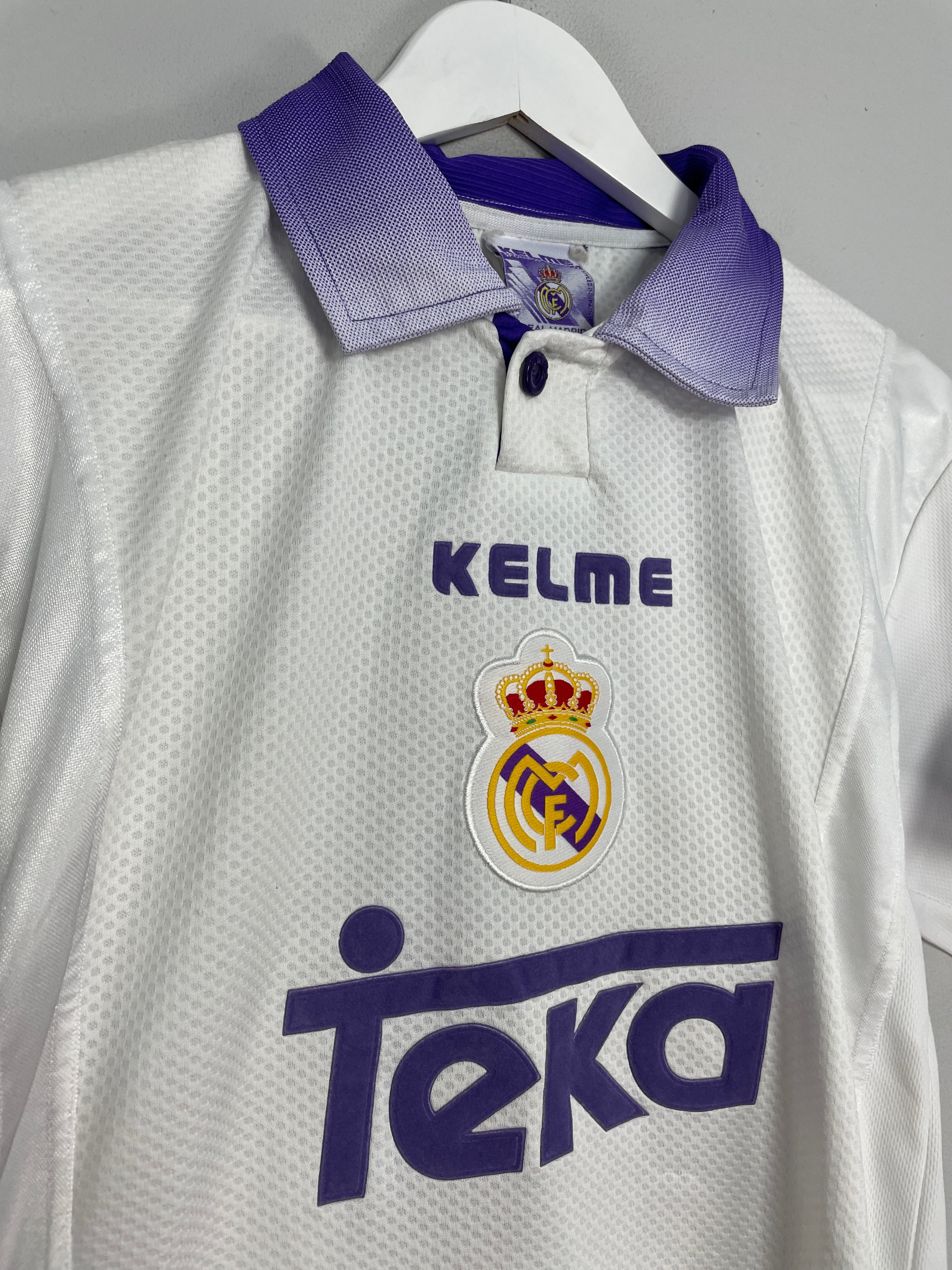 Shop 1997/98 REAL MADRID SUKER #9 HOME SHIRT (XS) KELME, classic football shirts, vintage football shirts & retro soccer jerseys at Cult Kits