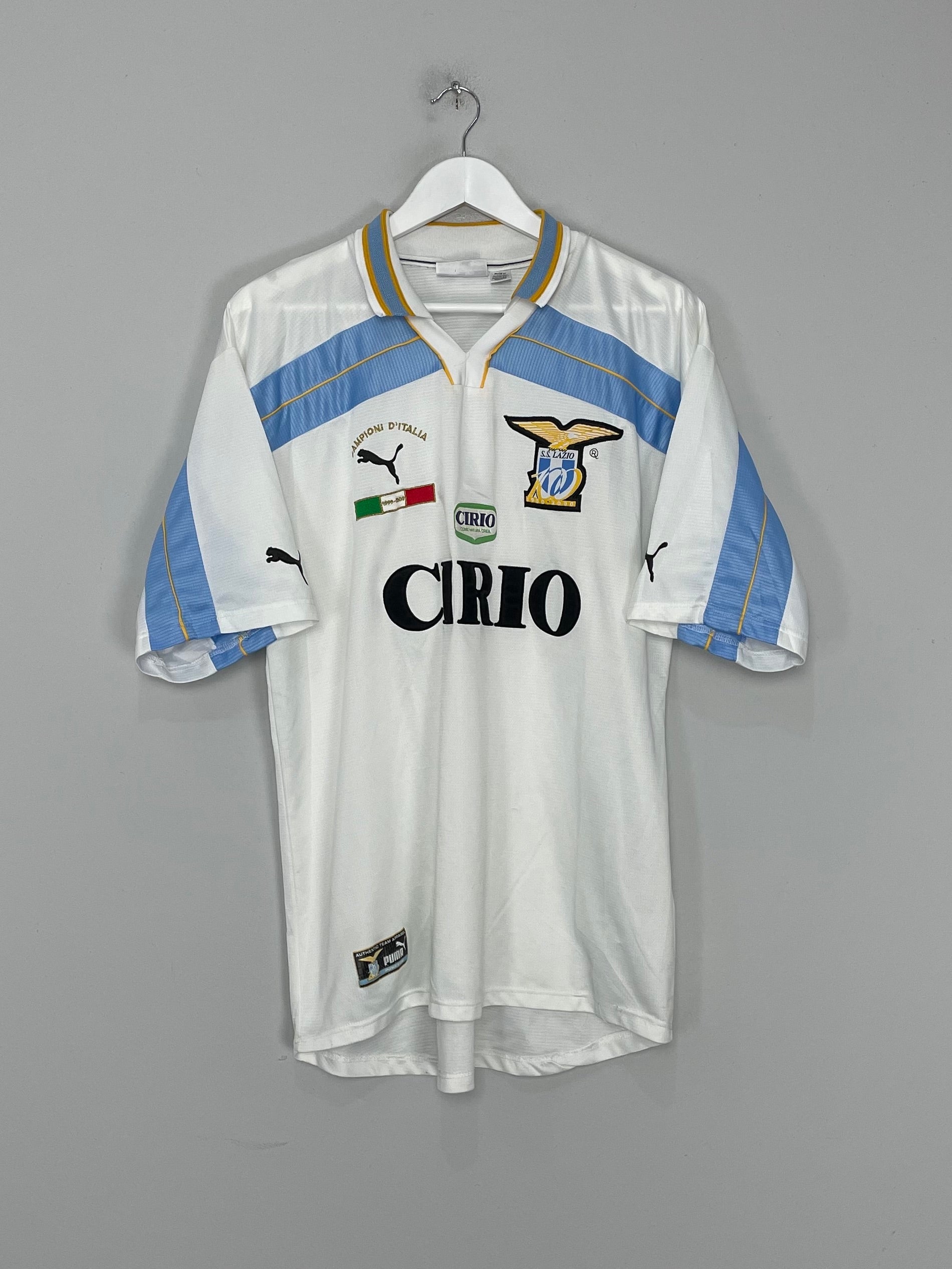 Shop 1999/00 LAZIO *CHAMPIONS* CENTENARY HOME SHIRT (XL) PUMA, classic football shirts, vintage football shirts & retro soccer jerseys at Cult Kits