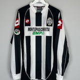 2003/04 AC SIENA RICCIO #6 *MATCH ISSUE* L/S HOME SHIRT (XL) LOTTO