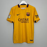 Shop 2015/16 BARCELONA MESSI #10 AWAY SHIRT (M) NIKE, classic football shirts, vintage football shirts & retro soccer jerseys at Cult Kits