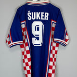 1998/00 CROATIA SUKER #9 AWAY SHIRT (XL) LOTTO