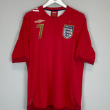 2006/08 ENGLAND BECKHAM #7 AWAY SHIRT (XL) UMBRO