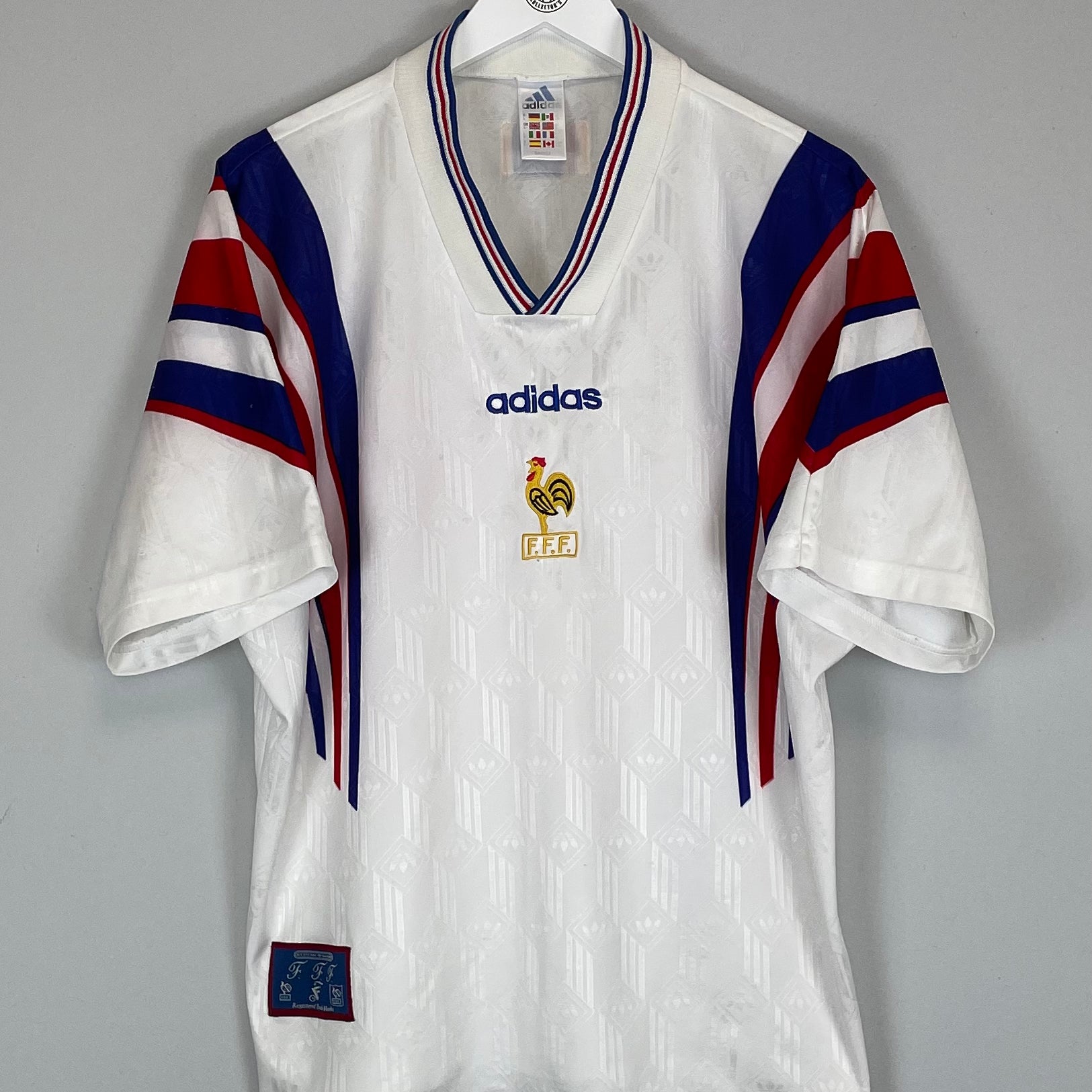 Shop 1996/98 FRANCE AWAY SHIRT (L) ADIDAS, classic football shirts, vintage football shirts & retro soccer jerseys at Cult Kits