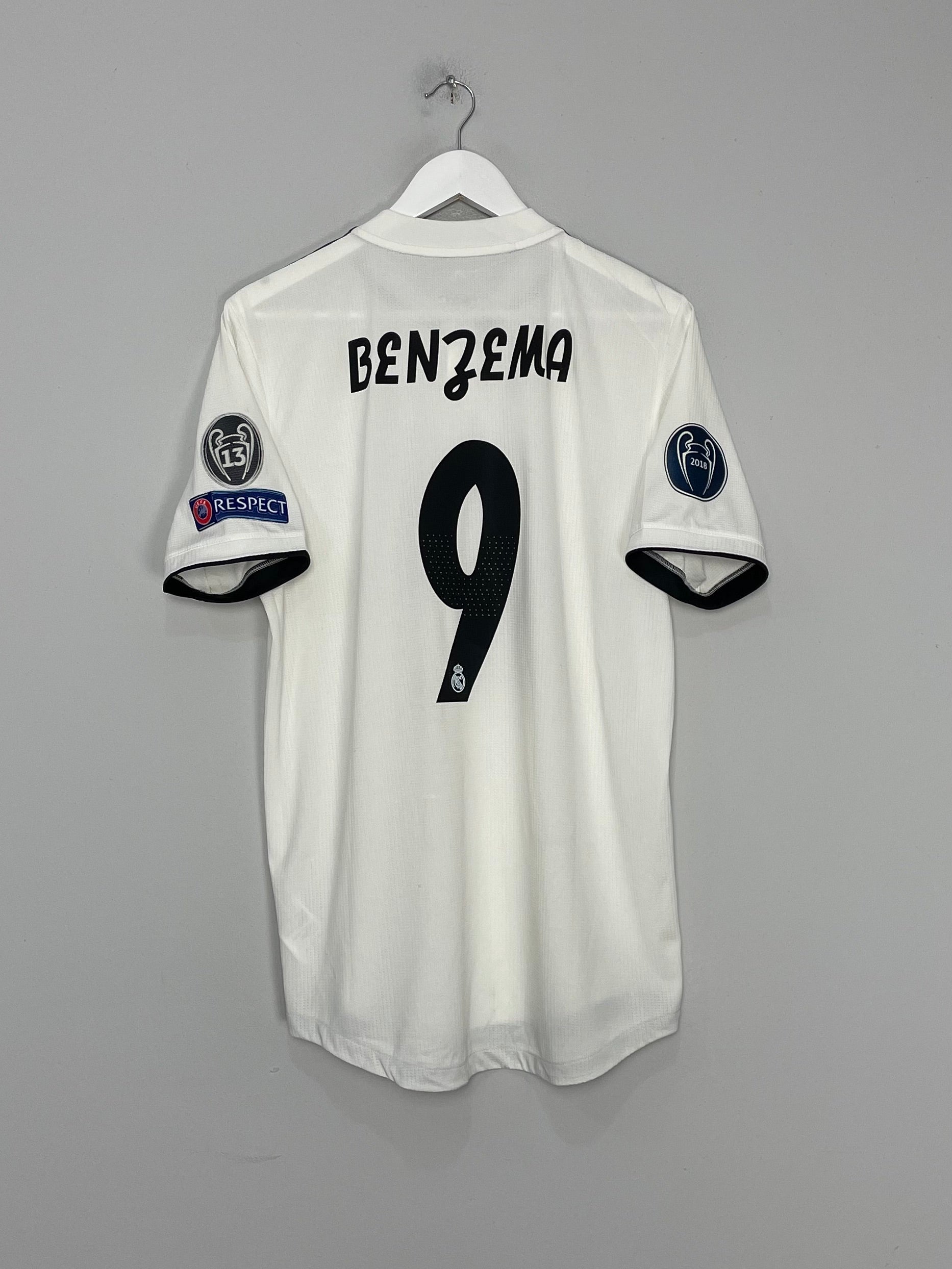 2018/19 REAL MADRID BENZEMA #9 AUTHENTIC HOME SHIRT (L) ADIDAS