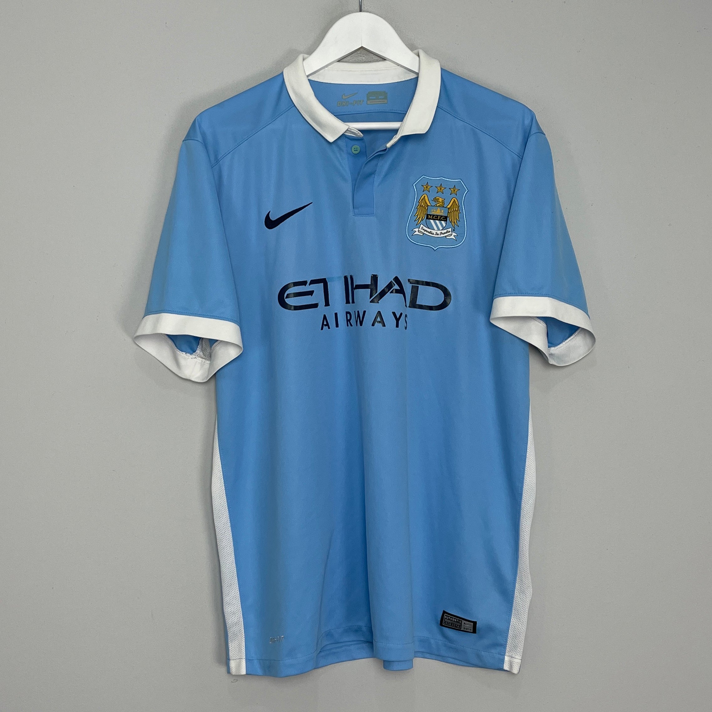 Shop 2015/16 MANCHESTER CITY HOME SHIRT (XL) NIKE, classic football shirts, vintage football shirts & retro soccer jerseys at Cult Kits