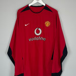 Shop 2002/04 MANCHESTER UNITED RONALDO #7 L/S HOME SHIRT (XXL) NIKE, classic football shirts, vintage football shirts & retro soccer jerseys at Cult Kits