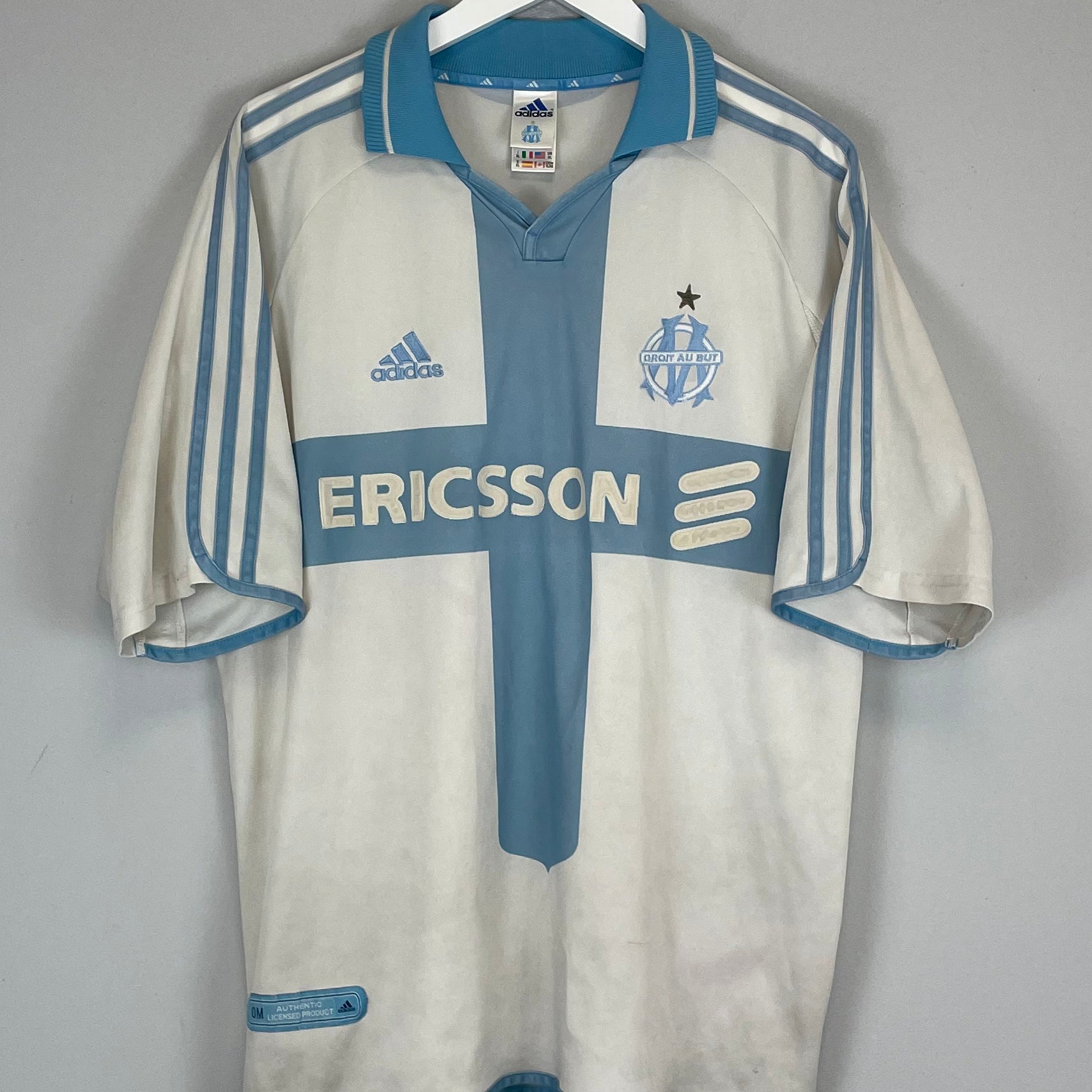 Shop 2000/01 MARSEILLE HOME SHIRT (XL) ADIDAS, classic football shirts, vintage football shirts & retro soccer jerseys at Cult Kits
