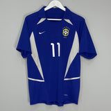 Shop 2002/04 BRAZIL RONALDINHO #10 AWAY SHIRT (M) NIKE, classic football shirts, vintage football shirts & retro soccer jerseys at Cult Kits