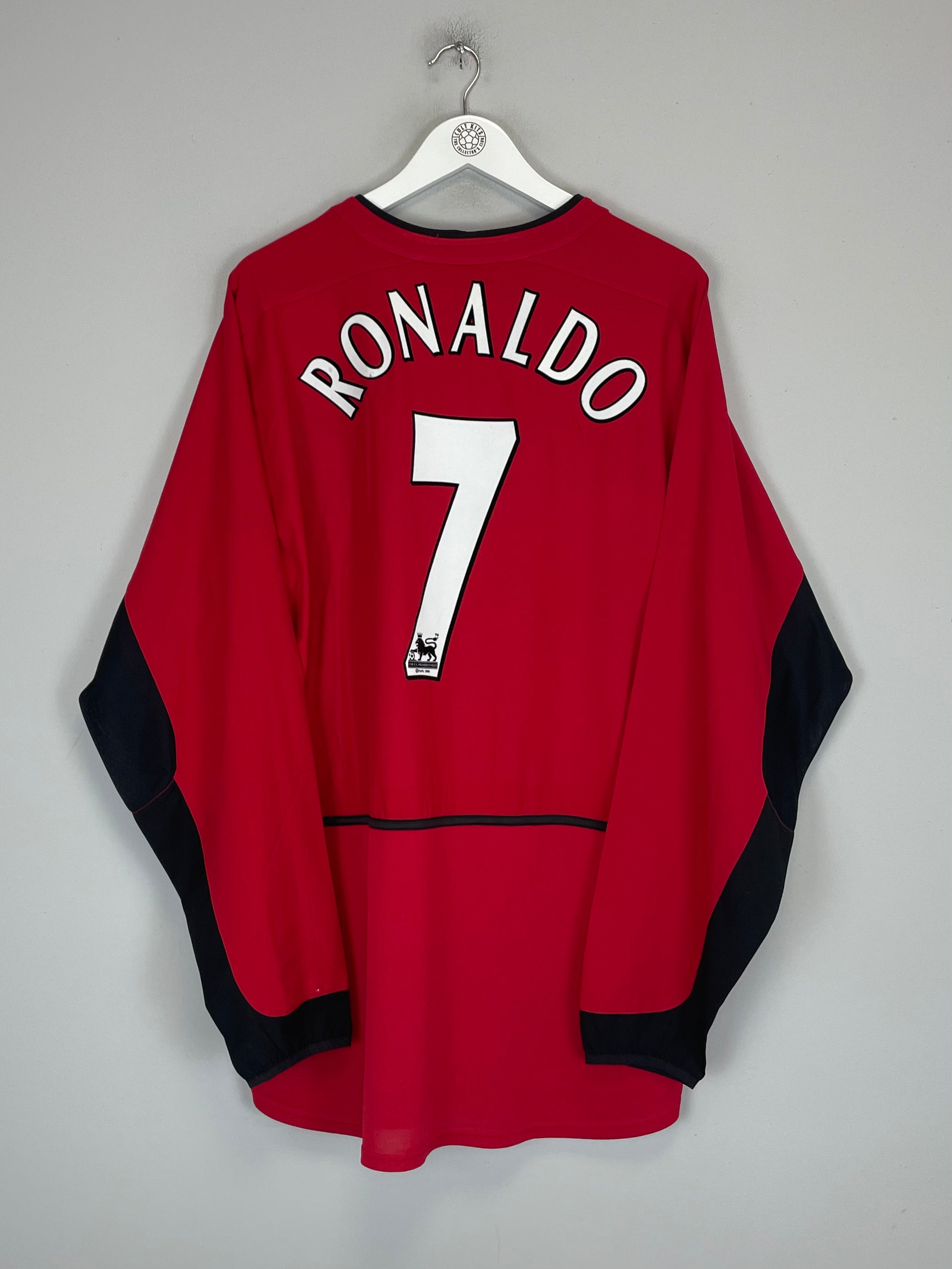 Shop 2002/04 MANCHESTER UNITED RONALDO #7 L/S HOME SHIRT (XXL) NIKE, classic football shirts, vintage football shirts & retro soccer jerseys at Cult Kits