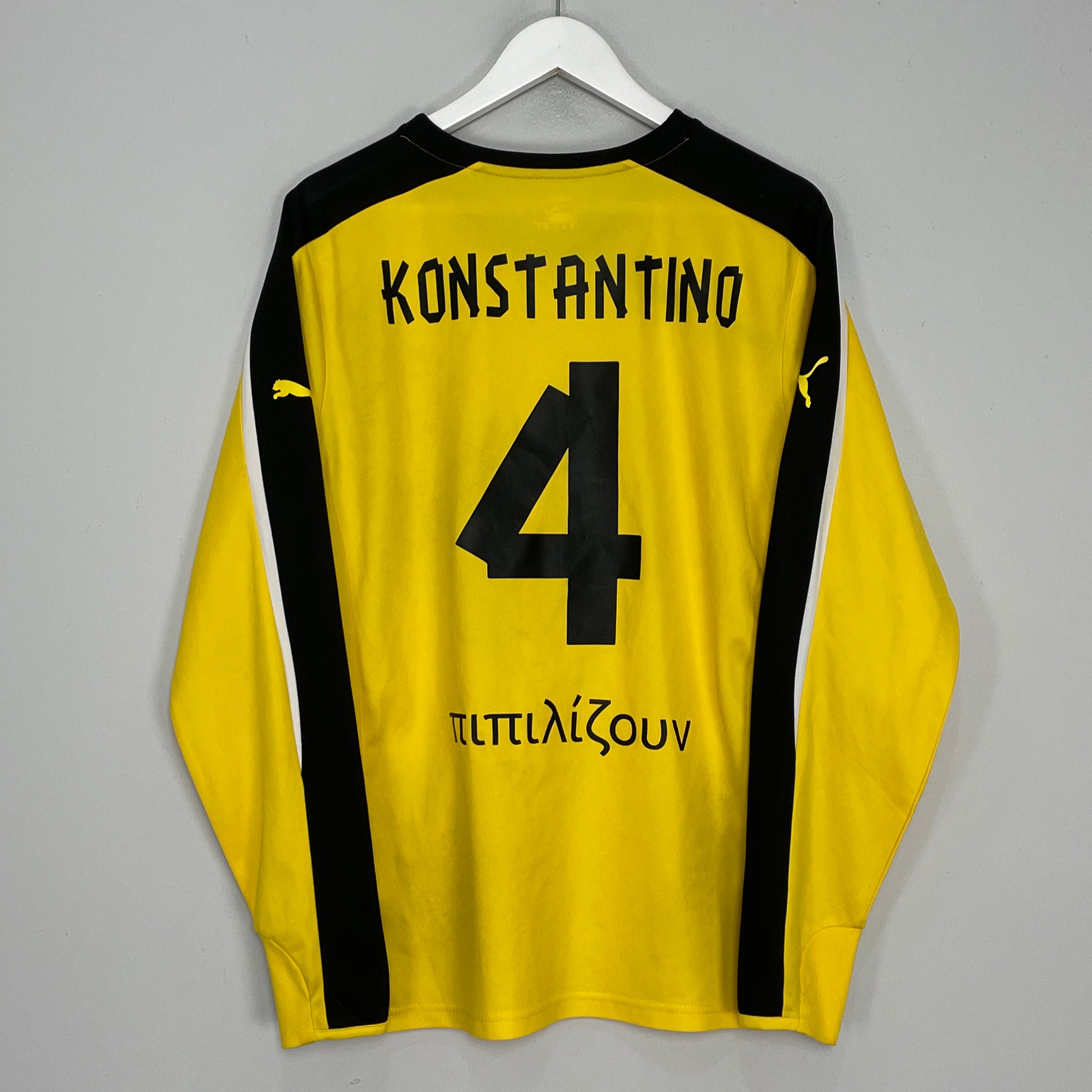 Shop 2013/14 AEK ATHENS KONSTANTINOS #4 L/S HOME SHIRT (L) PUMA, classic football shirts, vintage football shirts & retro soccer jerseys at Cult Kits