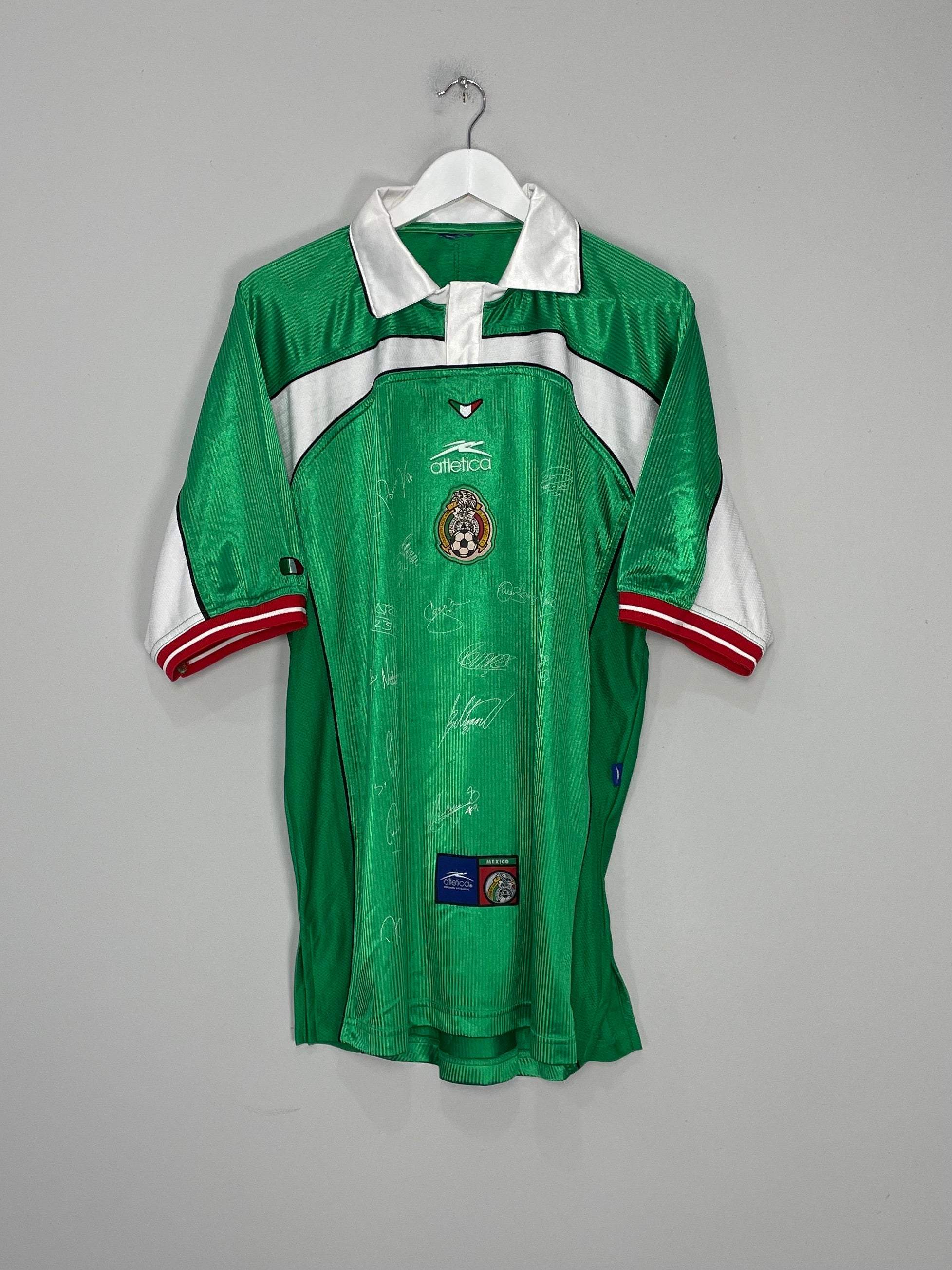 Shop 2000/01 MEXICO *SQUAD SIGNED* HOME SHIRT (XL) ATLETICA, classic football shirts, vintage football shirts & retro soccer jerseys at Cult Kits