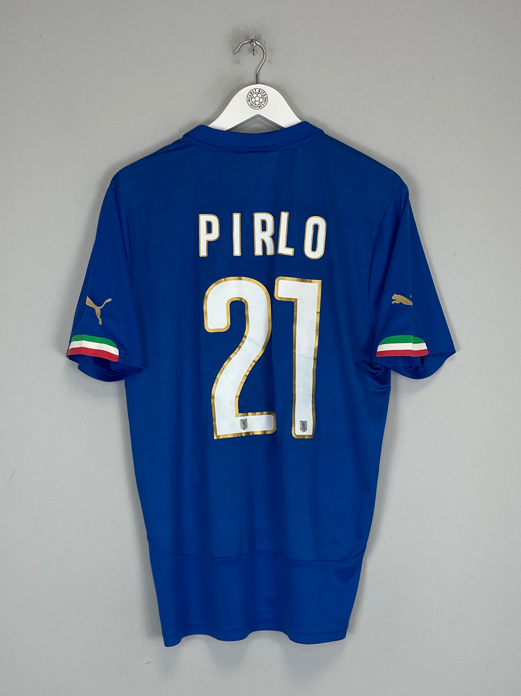 Shop 2014/15 ITALY PIRLO #21 HOME SHIRT (L) PUMA, classic football shirts, vintage football shirts & retro soccer jerseys at Cult Kits