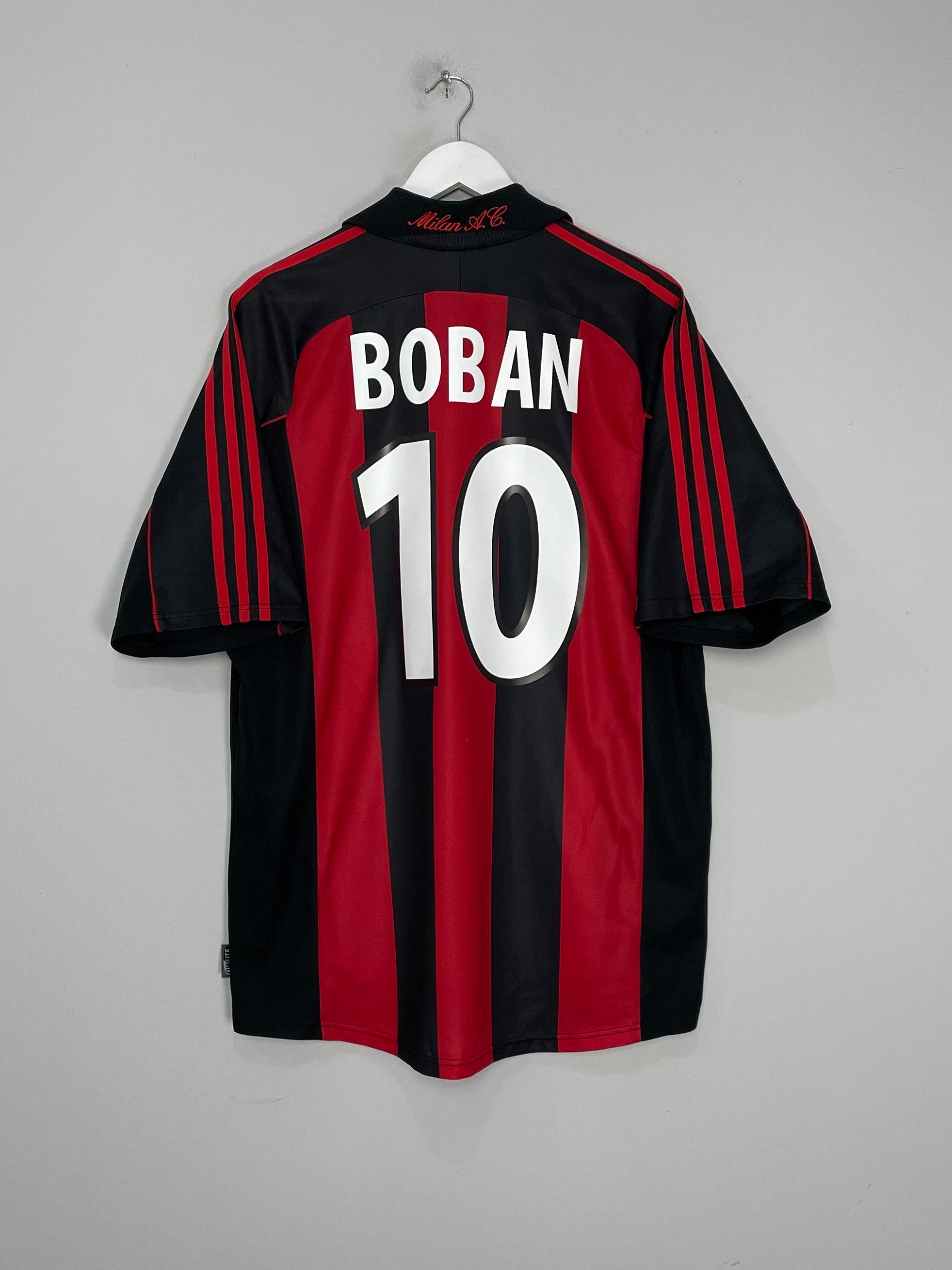 Shop 1998/00 AC MILAN BOBAN #10 HOME SHIRT (XL) ADIDAS, classic football shirts, vintage football shirts & retro soccer jerseys at Cult Kits
