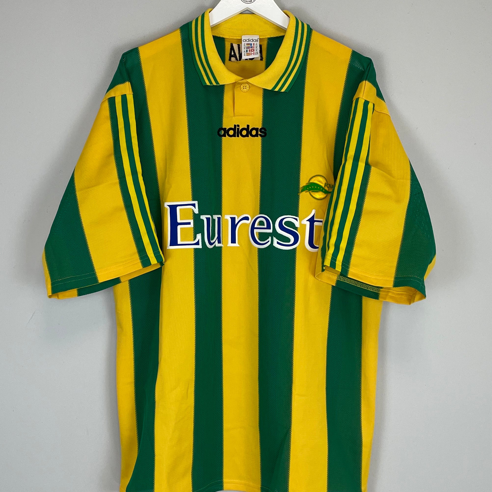 Shop 1996/97 NANTES *MINT* HOME SHIRT (XL) ADIDAS, classic football shirts, vintage football shirts & retro soccer jerseys at Cult Kits