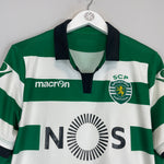 Shop 2016/17 SPORTING LISBON #7 HOME SHIRT (M) MACRON, classic football shirts, vintage football shirts & retro soccer jerseys at Cult Kits