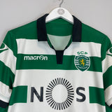 Shop 2016/17 SPORTING LISBON #7 HOME SHIRT (M) MACRON, classic football shirts, vintage football shirts & retro soccer jerseys at Cult Kits