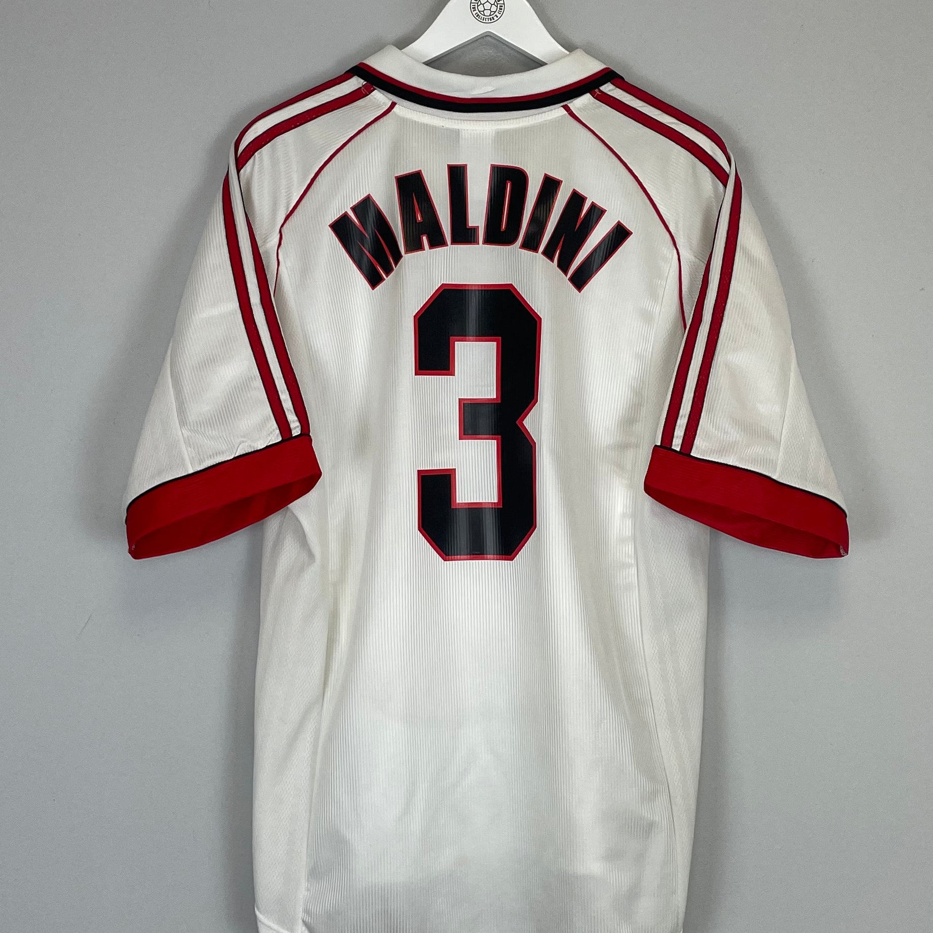 Shop 1998/99 AC MILAN MALDINI #3 AWAY SHIRT (L) ADIDAS, classic football shirts, vintage football shirts & retro soccer jerseys at Cult Kits