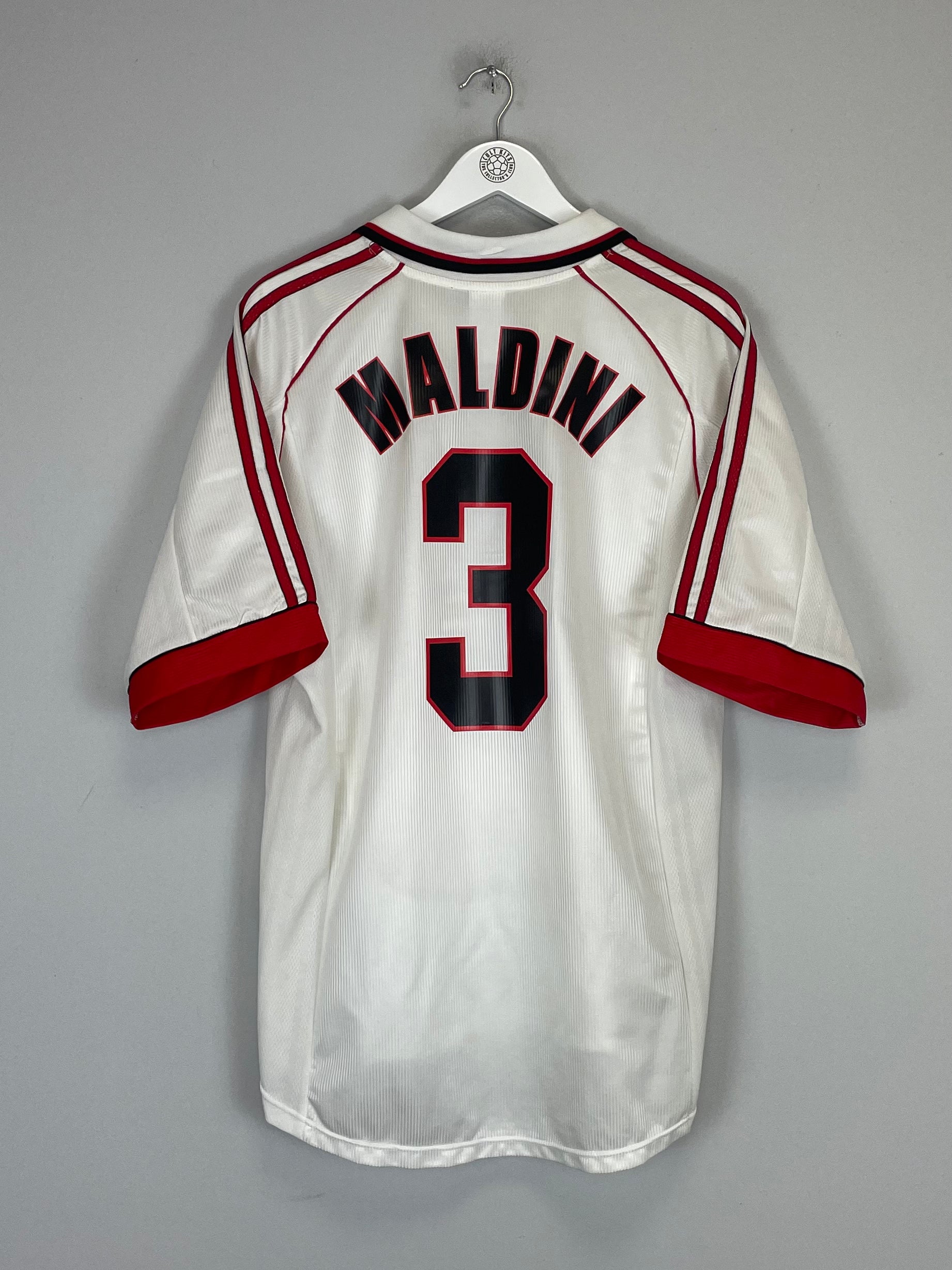 Shop 1998/99 AC MILAN MALDINI #3 AWAY SHIRT (L) ADIDAS, classic football shirts, vintage football shirts & retro soccer jerseys at Cult Kits