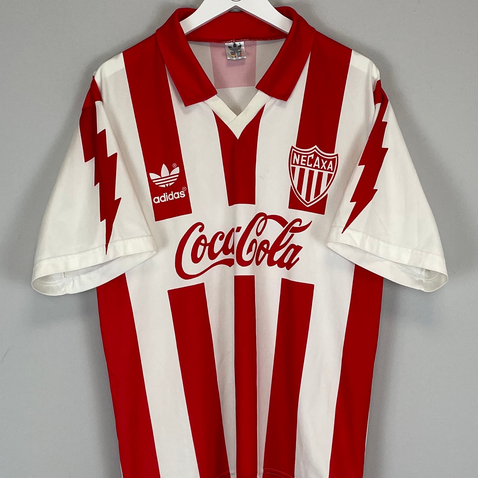 Shop 1994/95 NECAXA HOME SHIRT (L) ADIDAS, classic football shirts, vintage football shirts & retro soccer jerseys at Cult Kits