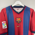 Shop 1998/00 BARCELONA GUARDIOLA #4 HOME SHIRT (M) NIKE, classic football shirts, vintage football shirts & retro soccer jerseys at Cult Kits