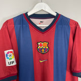 Shop 1998/00 BARCELONA GUARDIOLA #4 HOME SHIRT (M) NIKE, classic football shirts, vintage football shirts & retro soccer jerseys at Cult Kits