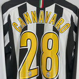 Shop 2005/06 JUVENTUS CANNAVARO #28 L/S HOME SHIRT (M) NIKE, classic football shirts, vintage football shirts & retro soccer jerseys at Cult Kits