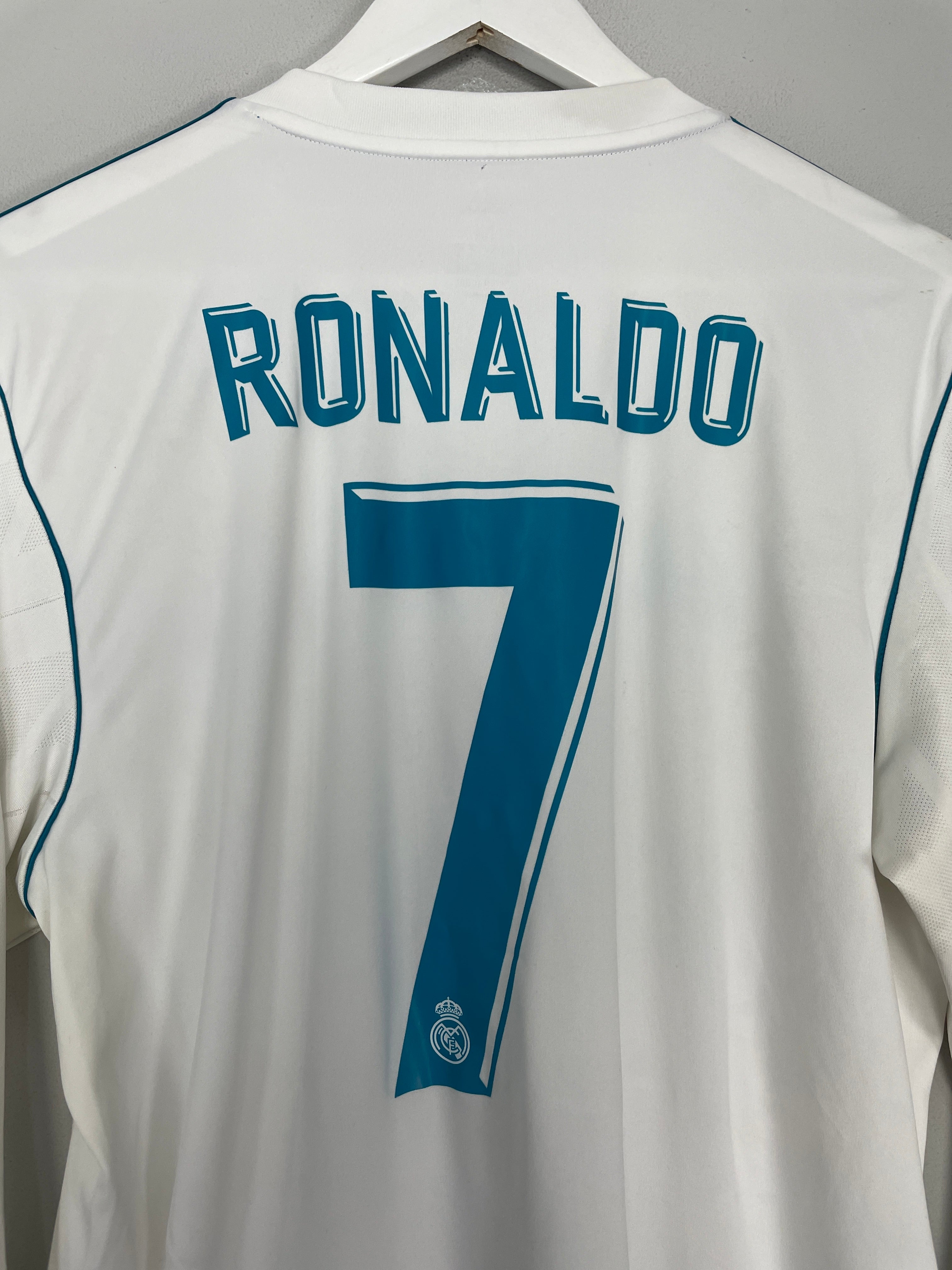 Shop 2017/18 REAL MADRID RONALDO #7 L/S HOME SHIRT (M) ADIDAS, classic football shirts, vintage football shirts & retro soccer jerseys at Cult Kits