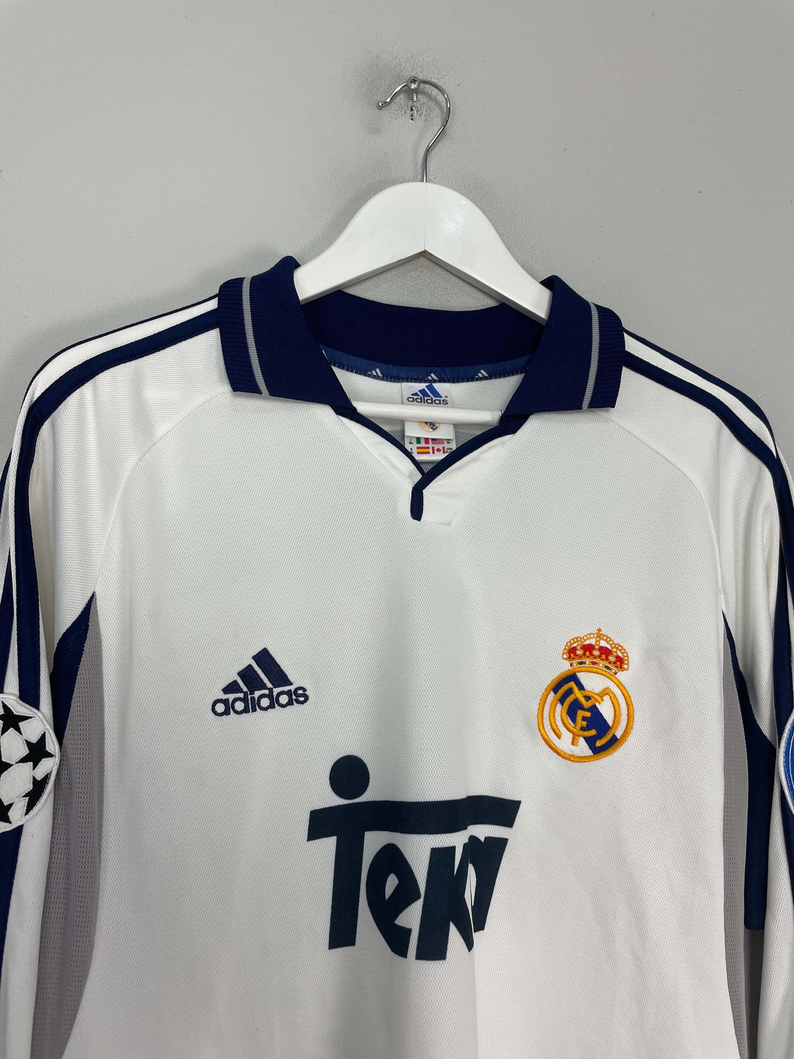 Shop 2000/01 REAL MADRID MORIENTES #9 *MATCH ISSUE* C/L HOME SHIRT (XL) ADIDAS, classic football shirts, vintage football shirts & retro soccer jerseys at Cult Kits