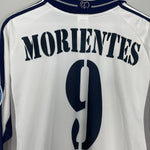 Shop 2000/01 REAL MADRID MORIENTES #9 *MATCH ISSUE* C/L HOME SHIRT (XL) ADIDAS, classic football shirts, vintage football shirts & retro soccer jerseys at Cult Kits