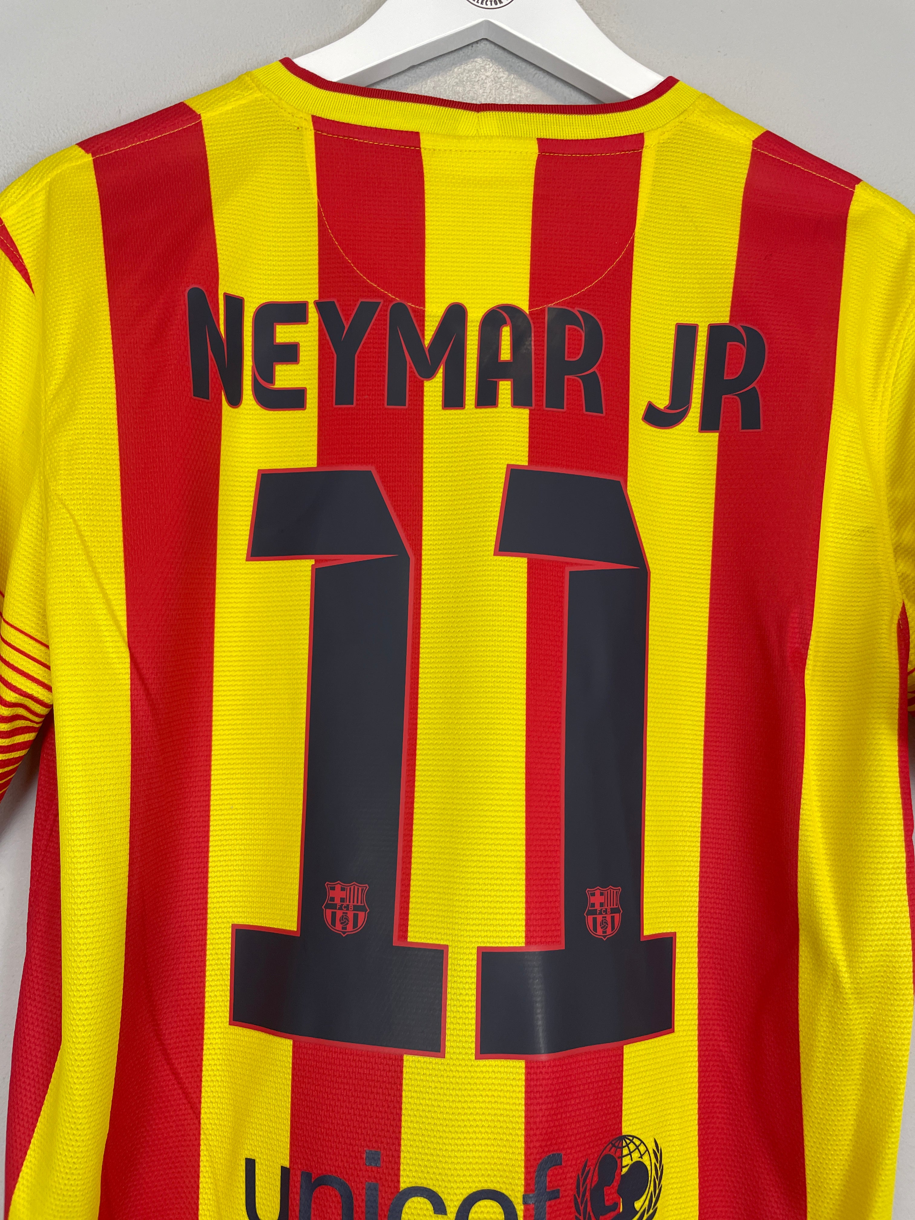 Shop 2013/15 BARCELONA NEYMAR JR #11 AWAY SHIRT (M) NIKE, classic football shirts, vintage football shirts & retro soccer jerseys at Cult Kits