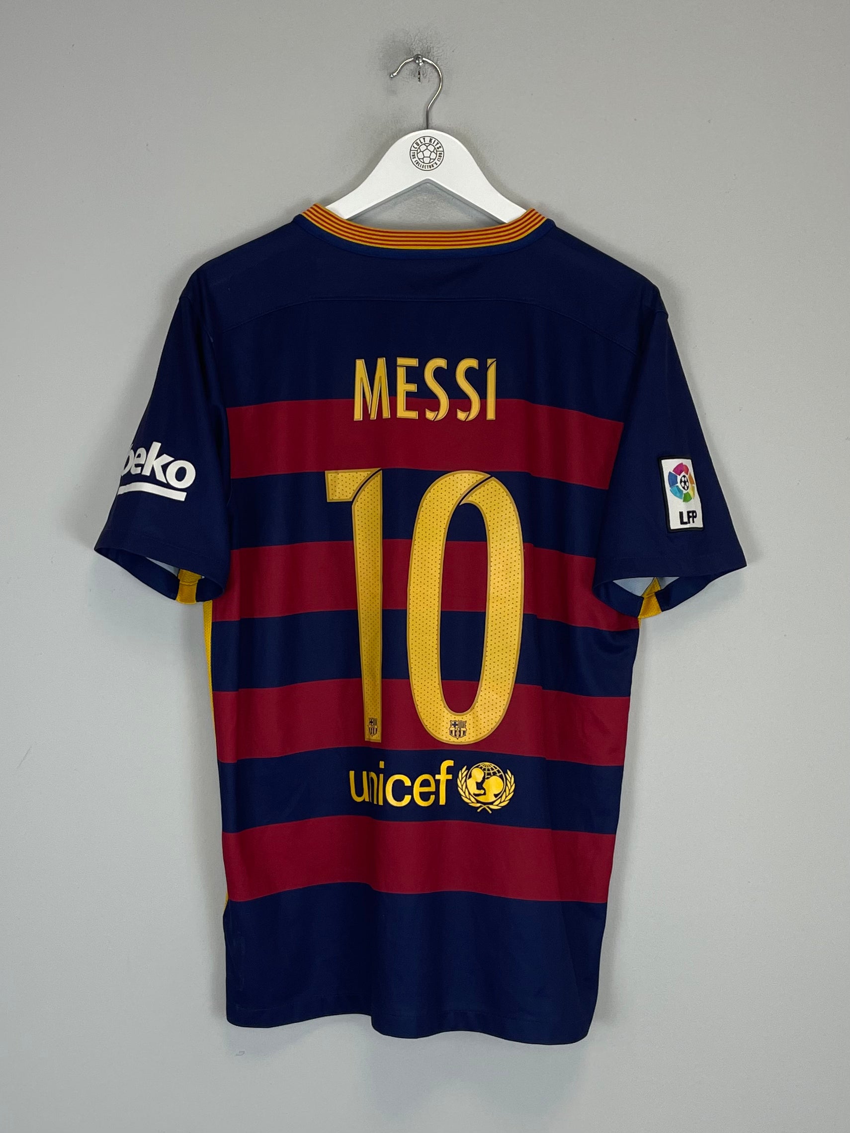 Shop 2015/16 BARCELONA MESSI #10 HOME SHIRT (L) NIKE, classic football shirts, vintage football shirts & retro soccer jerseys at Cult Kits