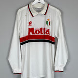 1993/94 AC MILAN BARESI #6 *MATCH WORN* SIGNED L/S AWAY SHIRT (L) LOTTO
