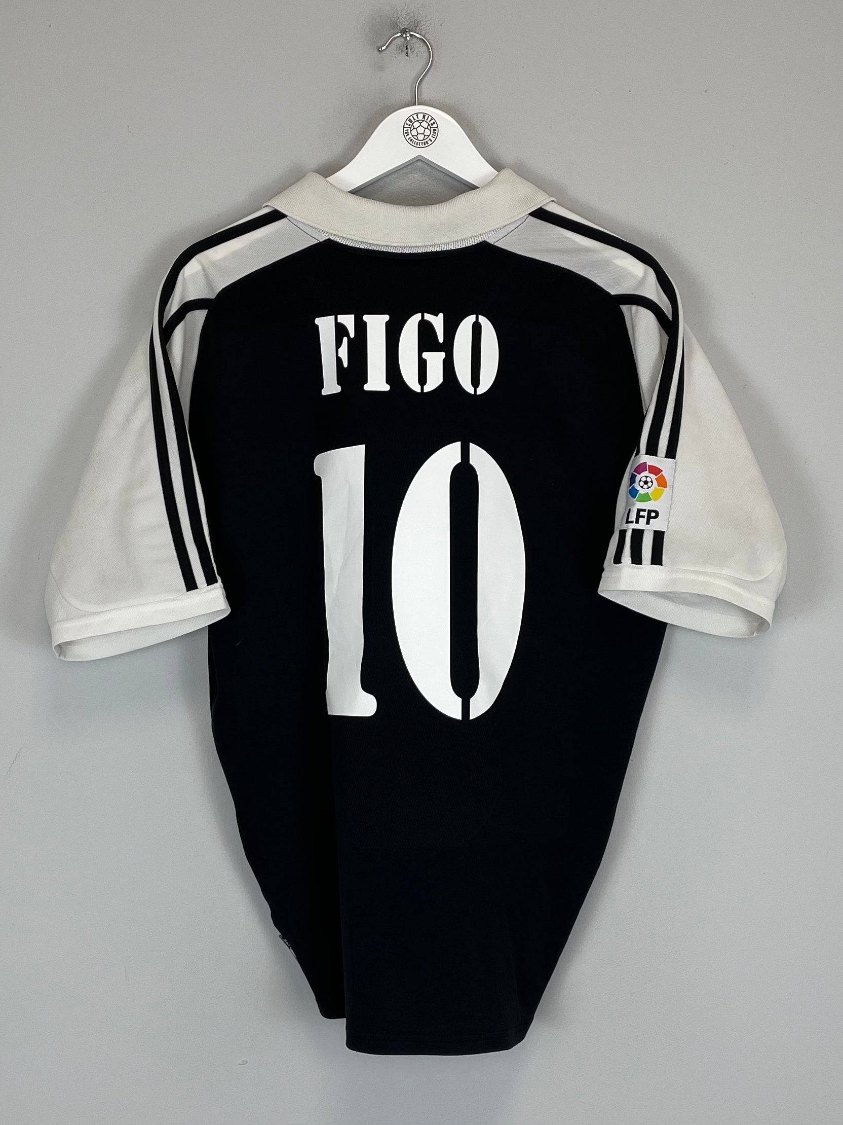 Shop 2001/02 REAL MADRID FIGO #10 AWAY SHIRT (M) ADIDAS, classic football shirts, vintage football shirts & retro soccer jerseys at Cult Kits