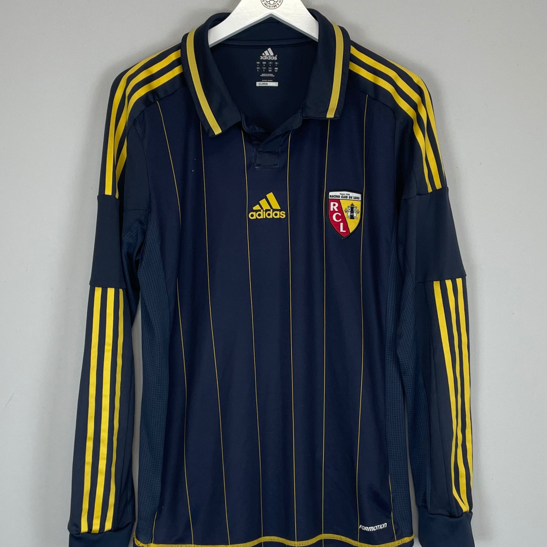 Shop 2012/13 RC LENS *PLAYER ISSUE* L/S AWAY SHIRT (L) ADIDAS, classic football shirts, vintage football shirts & retro soccer jerseys at Cult Kits