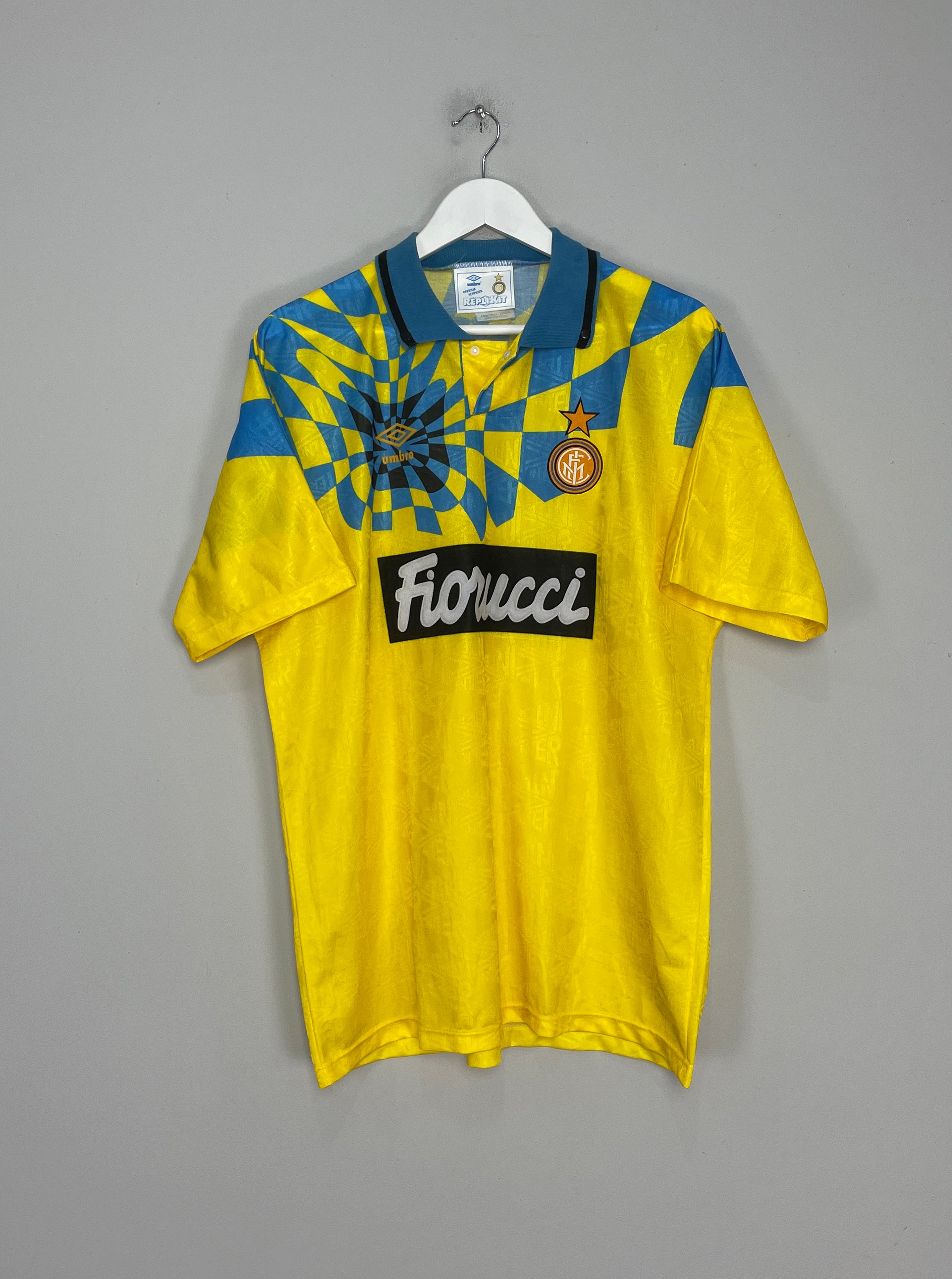 Shop 1992/94 INTER MILAN AWAY SHIRT (L) UMBRO, classic football shirts, vintage football shirts & retro soccer jerseys at Cult Kits