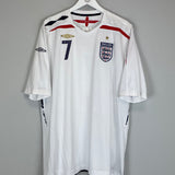 2007/09 ENGLAND BECKHAM #7 HOME SHIRT (XXXL) UMBRO