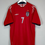 Shop 2004/06 ENGLAND BECKHAM #7 AWAY SHIRT (XL) UMBRO, classic football shirts, vintage football shirts & retro soccer jerseys at Cult Kits