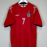 Shop 2004/06 ENGLAND BECKHAM #7 AWAY SHIRT (XL) UMBRO, classic football shirts, vintage football shirts & retro soccer jerseys at Cult Kits