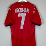 Shop 2004/06 ENGLAND BECKHAM #7 AWAY SHIRT (XL) UMBRO, classic football shirts, vintage football shirts & retro soccer jerseys at Cult Kits