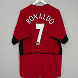 Shop 2002/04 MANCHESTER UNITED RONALDO #7 HOME SHIRT (XL) NIKE, classic football shirts, vintage football shirts & retro soccer jerseys at Cult Kits