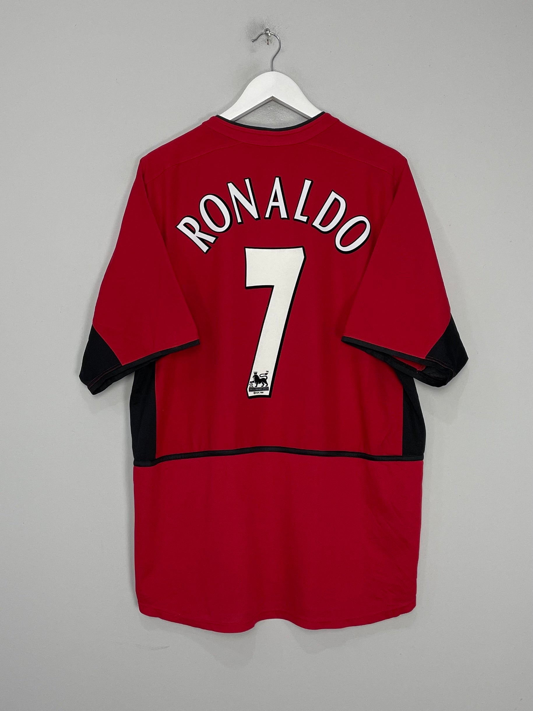Shop 2002/04 MANCHESTER UNITED RONALDO #7 HOME SHIRT (XL) NIKE, classic football shirts, vintage football shirts & retro soccer jerseys at Cult Kits
