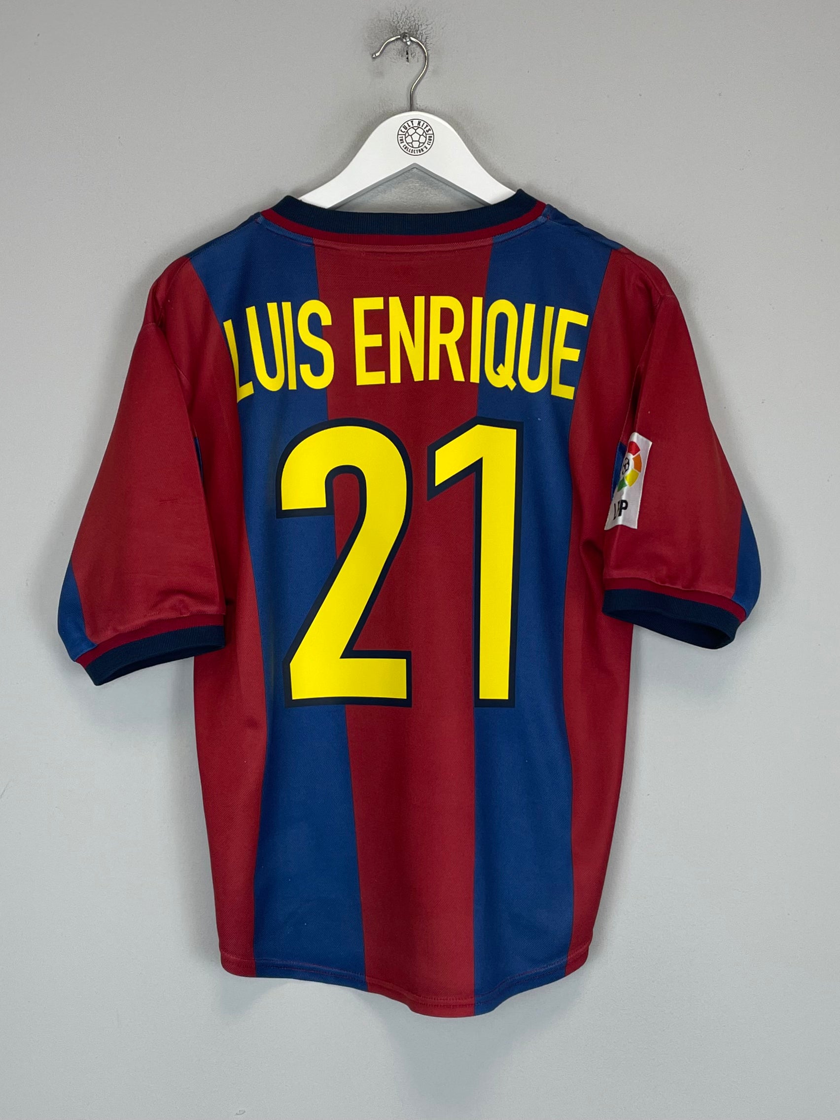 Shop 1998/00 BARCELONA LUIS ENRIQUE #21 HOME SHIRT (S) NIKE, classic football shirts, vintage football shirts & retro soccer jerseys at Cult Kits