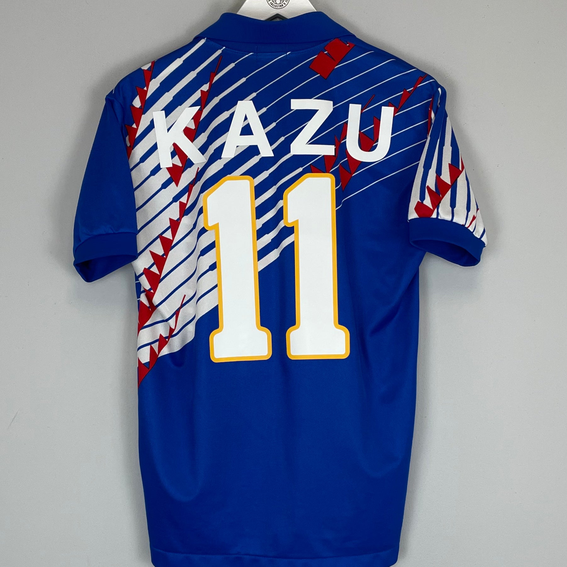 Shop 1994 JAPAN KAZU #11 HOME SHIRT (M) ASICS, classic football shirts, vintage football shirts & retro soccer jerseys at Cult Kits