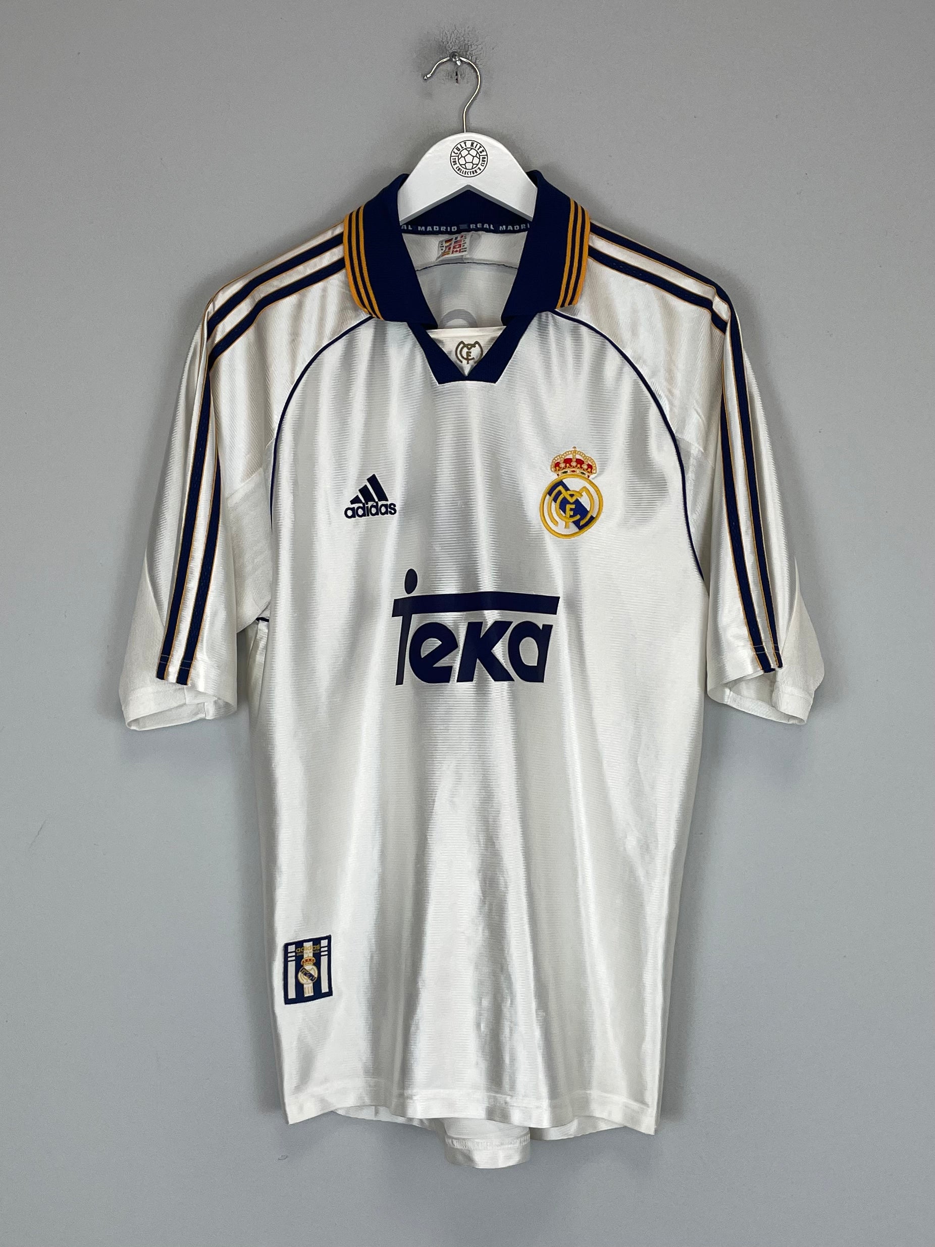 Shop 1998/00 REAL MADRID J.M GUTI #14 HOME SHIRT (M) ADIDAS, classic football shirts, vintage football shirts & retro soccer jerseys at Cult Kits